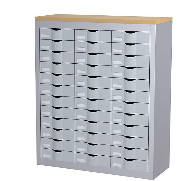 Comptoir Cycladis 36 tiroirs aluminium