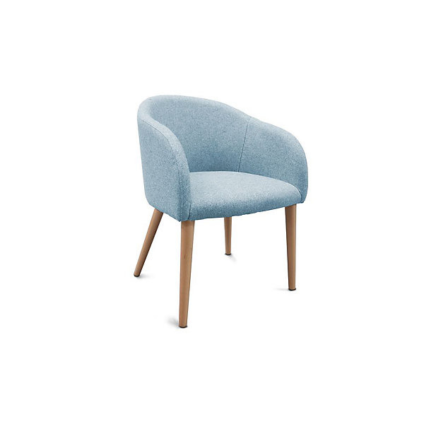 ADRIA Fauteuil pieds bois/bleu