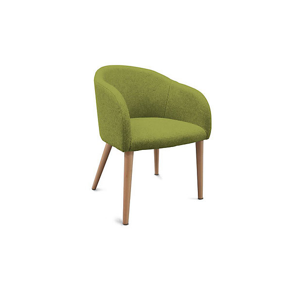 ADRIA Fauteuil pieds bois/vert