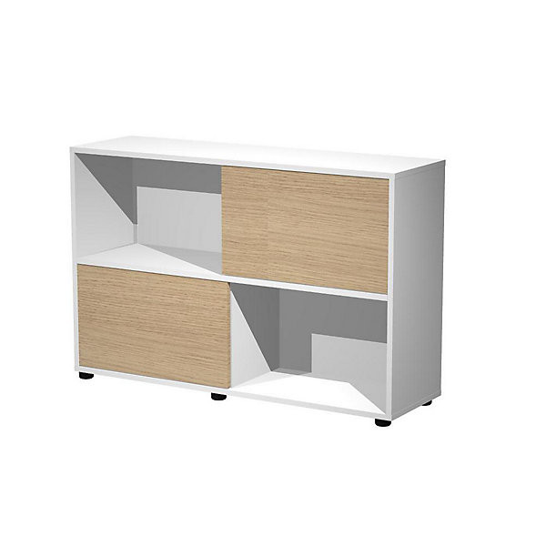 SVENJA Bibliothèque H79xL120 blanc/chêne