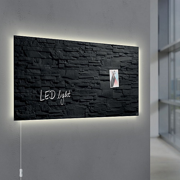 Tableau verre Artverum 91x46cm "Pierre" LED