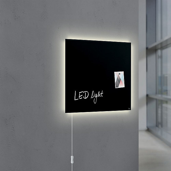 Tableau verre Artverum 48x48cm "Noir" LED