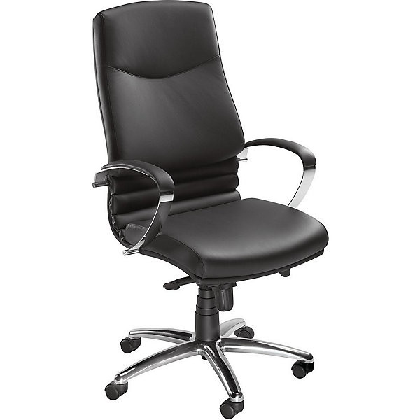 Fauteuil cuir Perfecto 72 cm chromé/noir
