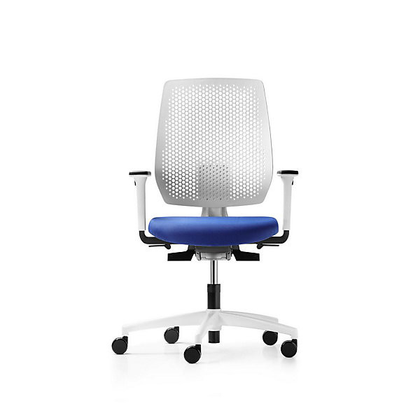 Fauteuil Speed-O blanc/tissu bleu