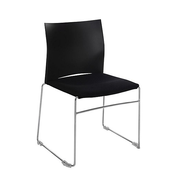 GIULIA Lot 4 chaises noir/coussin noir