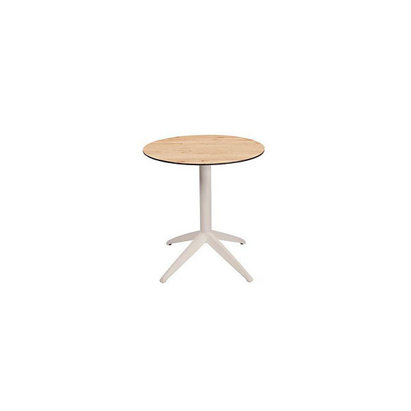 QUATRO Table Ø70cm blanc/chêne