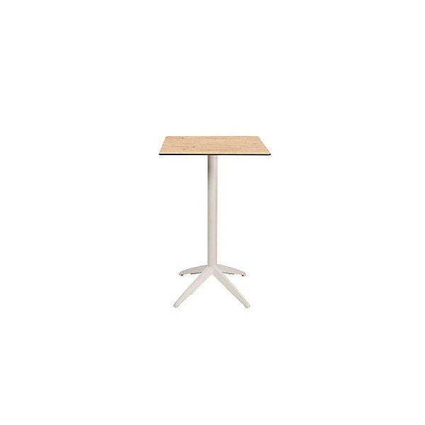 QUATRO Table haute 60x60cm blanc/chêne