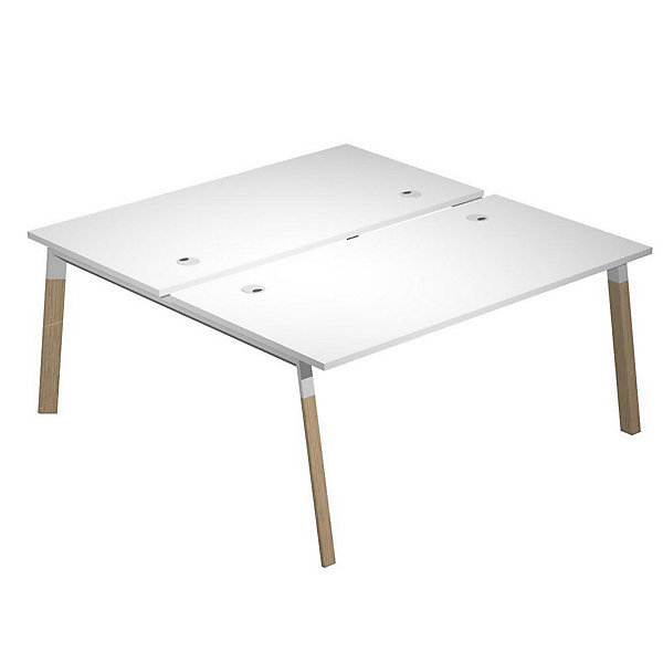 WOOD BOIS Bench 2 postes L160cm blanc