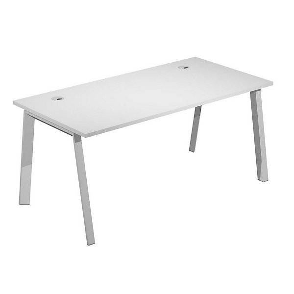 WOOD METAL Bureau 160x80cm blanc