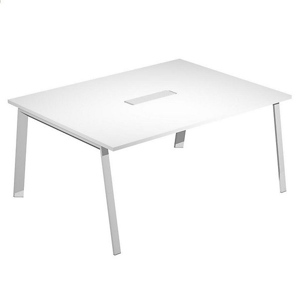 WOOD METAL Table réunion 160x120cm blanc