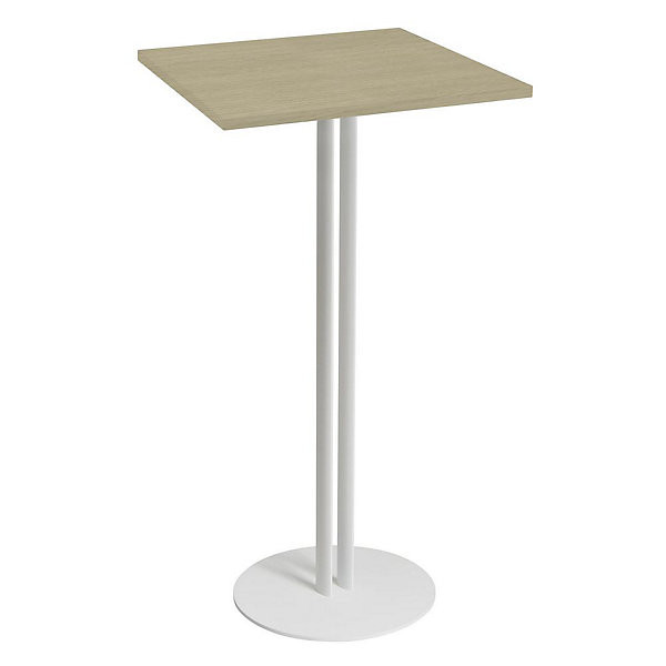 ROXANE Table haute 60x60cm blanc/chêne