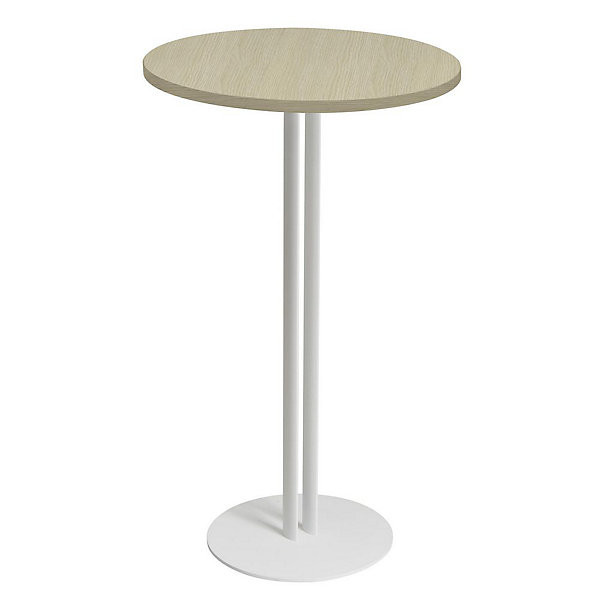 ROXANE Table haute Ø60cm blanc/chêne