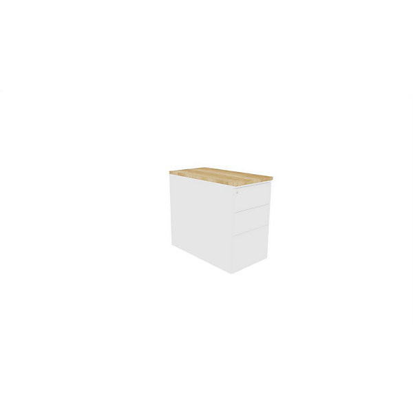 Caisson métal H72 x P80 cm blanc/chêne nébraska