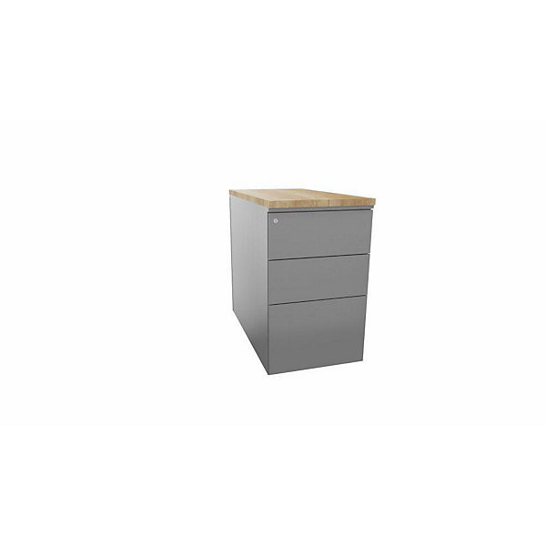 Caisson métal H72 x P80 cm alu/chêne nébraska