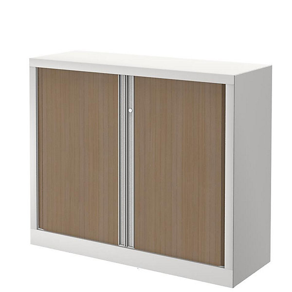 CONFORT Arm. rid. blanc/chêne H100xL120