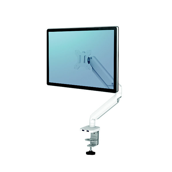 FELLOWES bras écran simple Platinum blanc