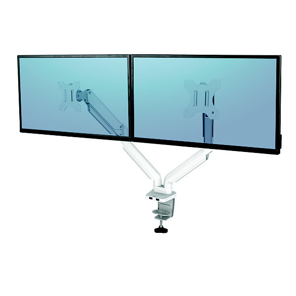 FELLOWES bras écran double Platinum blanc