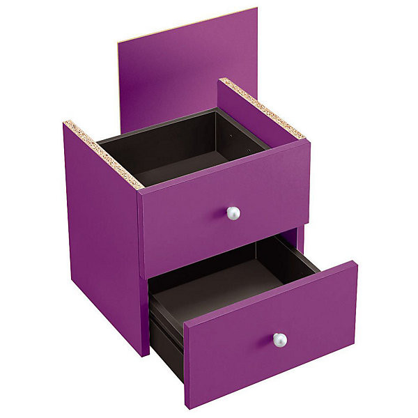 MULTICASES Bloc 2 tiroirs prune
