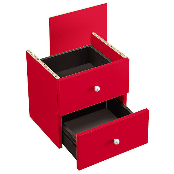 MULTICASES Bloc 2 tiroirs rouge