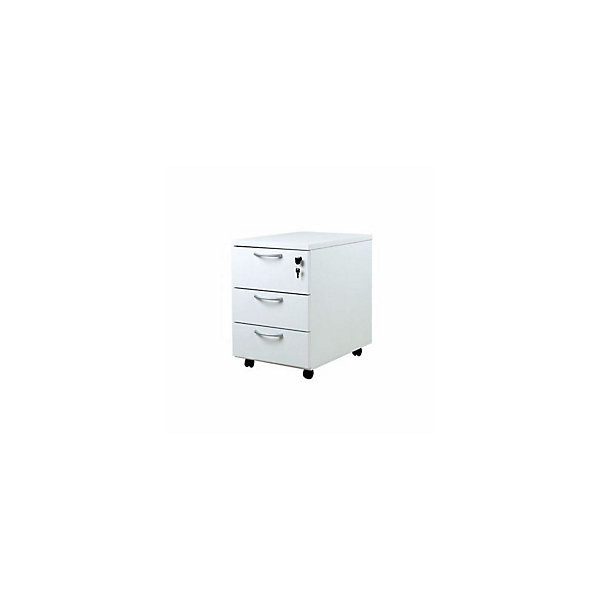 Caisson mobile mélaminé 3 tiroirs blanc