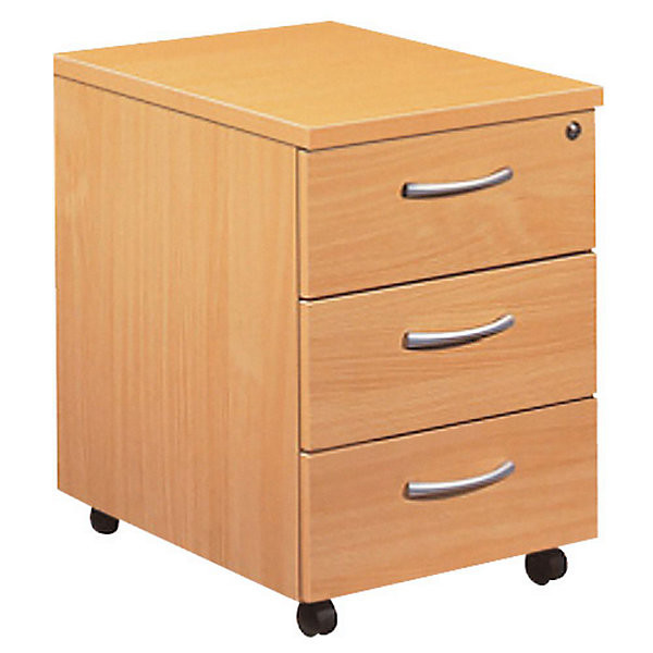 Caisson mobile mélaminé 3 tiroirs hêtre
