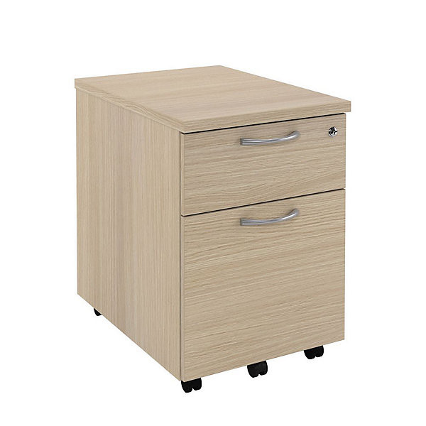 Caisson mobile mélaminé 2 tiroirs chêne