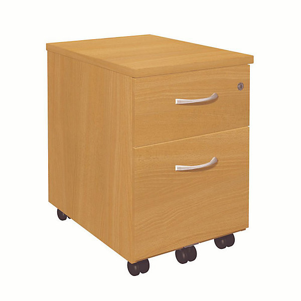 Caisson mobile mélaminé 2 tiroirs hêtre