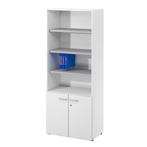 Armoire H201 x L80 cm portes bas blanc