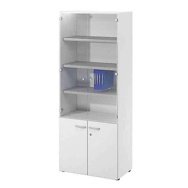 Armoire vitrine H201 x L80 cm blanc
