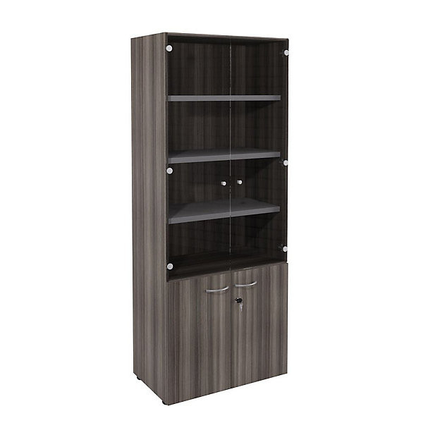 Armoire vitrine H201 x L80 cm cèdre