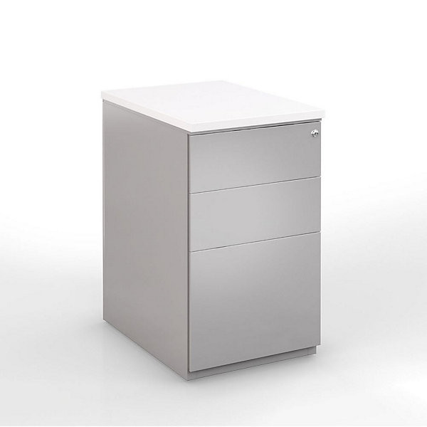 Caisson métal H72 x P60 cm alu/blanc