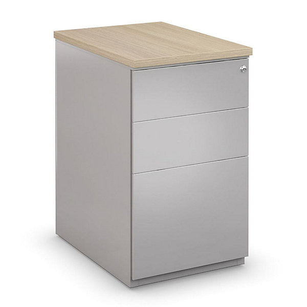 Caisson métal H72 x P60 cm alu/chêne