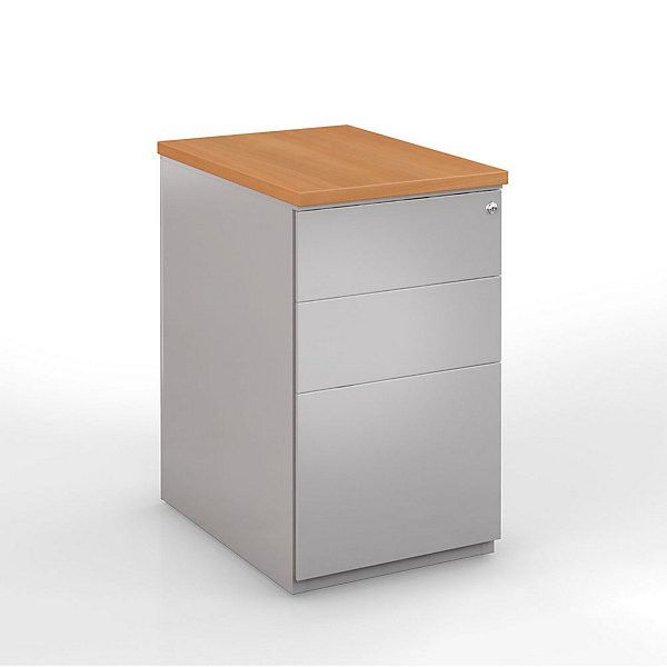 Caisson métal H72 x P60 cm alu/hêtre