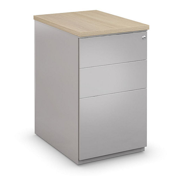 Caisson métal H72 x P80 cm alu/chêne
