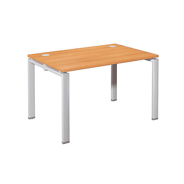E-LINK Bureau droit 120x80 cm alu/hêtre