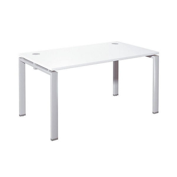 E-LINK Bureau droit 140x80 cm alu/blanc