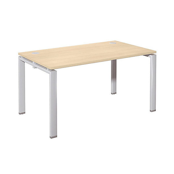 E-LINK Bureau droit 140x80 cm alu/chêne