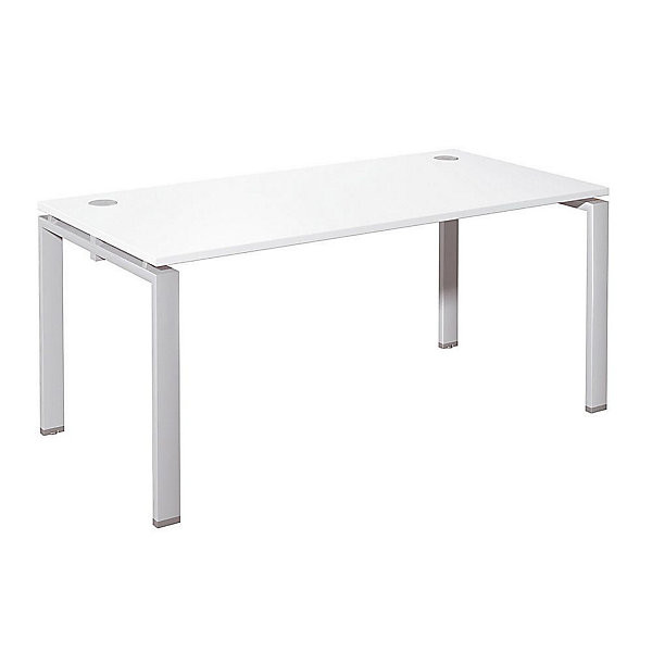 E-LINK Bureau droit 160x80 cm alu/blanc