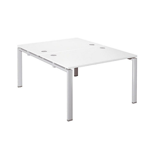 E-LINK Bench 2 bur. droits L120 alu/blanc