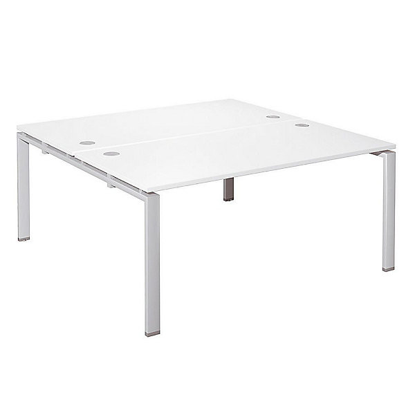 E-LINK Bench 2 bur. droits L160 alu/blanc